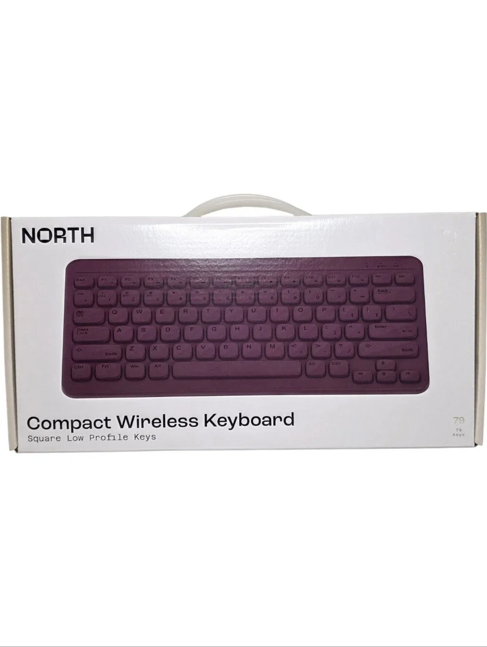 North Compact Square Key Slim Wireless Keyboard Plum Purple Tech Electronics
